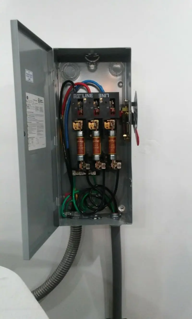 Three-phase disconnect switch installed for Electrical Wiring & Rewiring in Ambridge